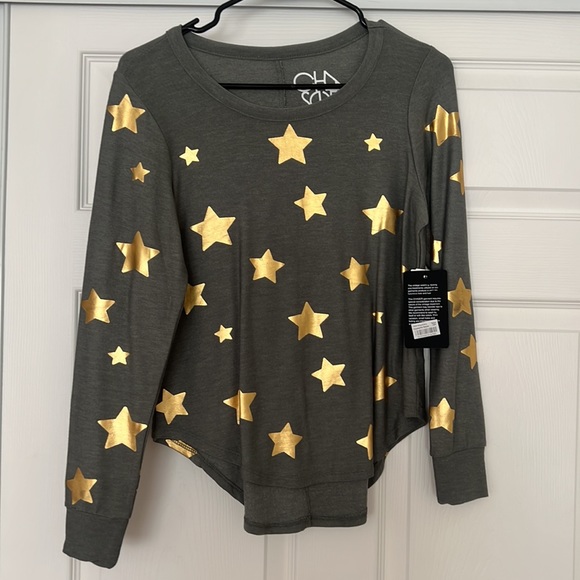 METALLIC STAR PRINT SWEATSHIRT IN SAFARI - Picture 5 of 8
